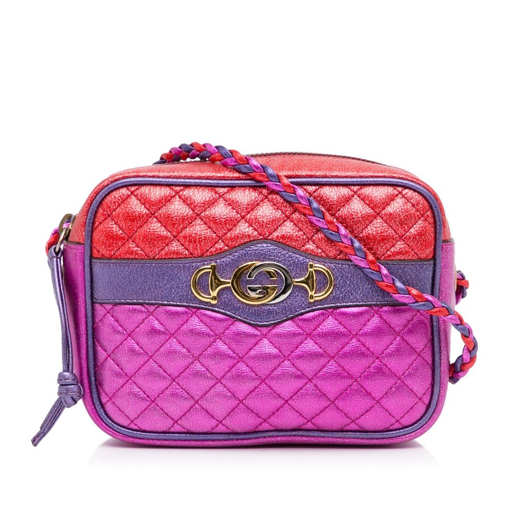 [SOLD] Gucci Mini Trapuntata Red & Pink Calf Leather Crossbody Bag